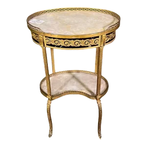 19th Century (Mid) French Bronze and Onyx Kidney Shaped Table