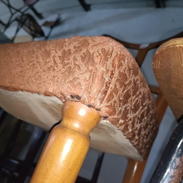 Wood and Fabric Dining Chairs, 1950s, Set of 4 For Sale - Image 17 of 18