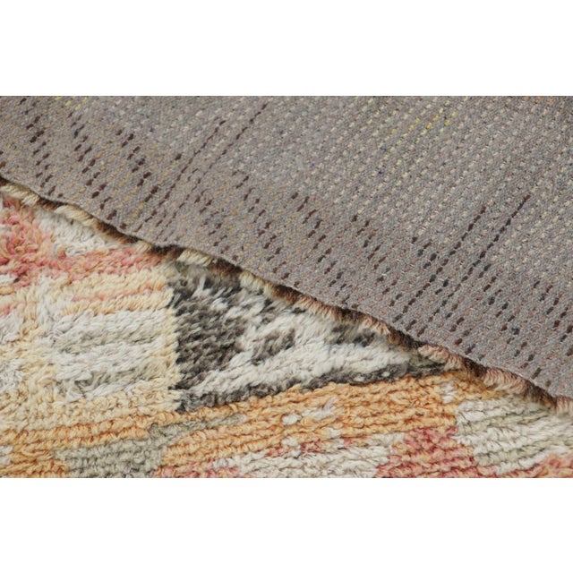 Textile Vintage Swedish Rya Rug, Pictorial Folk Motifs & Geometric Borders - Rug & Kilim For Sale - Image 7 of 8