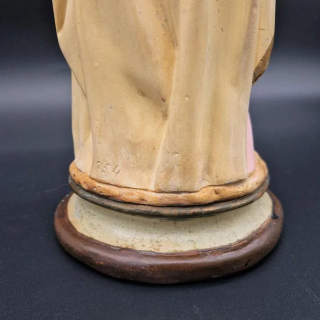 Mid-Century Modern Polychrome Saint Mary Figure, 1880 For Sale - Image 3 of 7