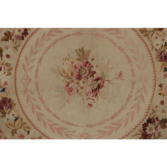 Antique French Aubusson Square Rug With Floral Medallion - Rug & Kilim For Sale In New York - Image 6 of 9