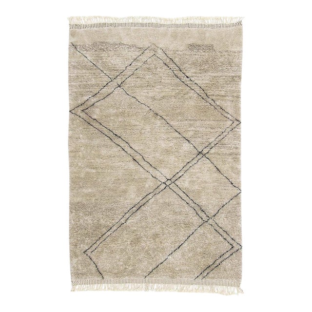 Premium Hand-Knotted Moroccan Wool Rug | 10'2" X 6'7" | One of a Kind For Sale