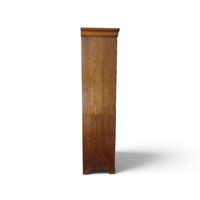 Brown Mid-Century Danish Oak Archive Cabinet with Pull-Out Shelf, 1920s For Sale - Image 8 of 11