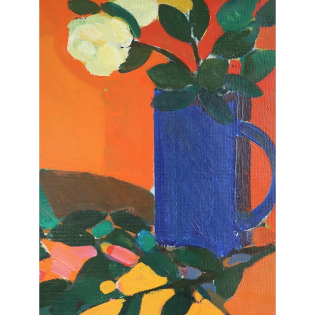 Mid-Century Modern 'White Roses' Vintage Original Swedish Still Life Oil Painting by Swedish Artist Eric Elfvén (1921–2008), Framed For Sale - Image 10 of 12