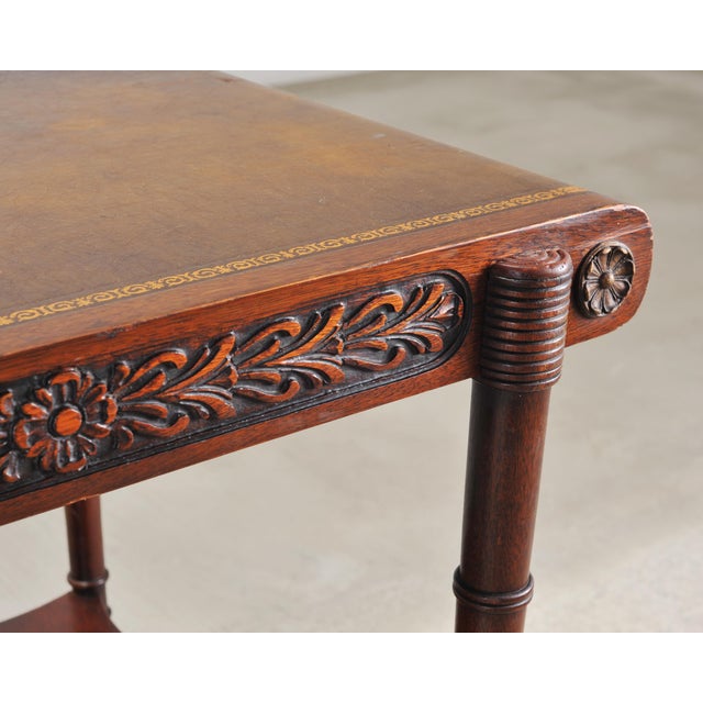 Pair of Regency Style Mahogany Leather Top Drink Side Tables For Sale - Image 16 of 18