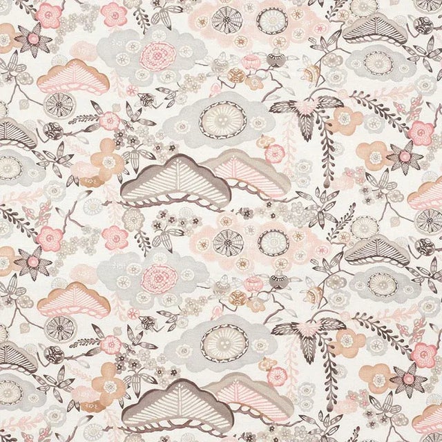 Schumacher Yume Fabric in Blush For Sale