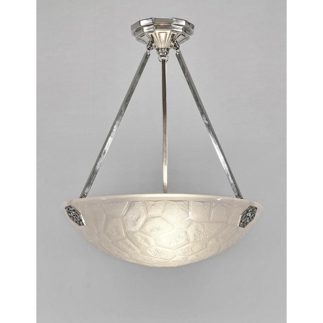 French Art Deco Pendant Light by Noverdy 1930 France For Sale - Image 13 of 13