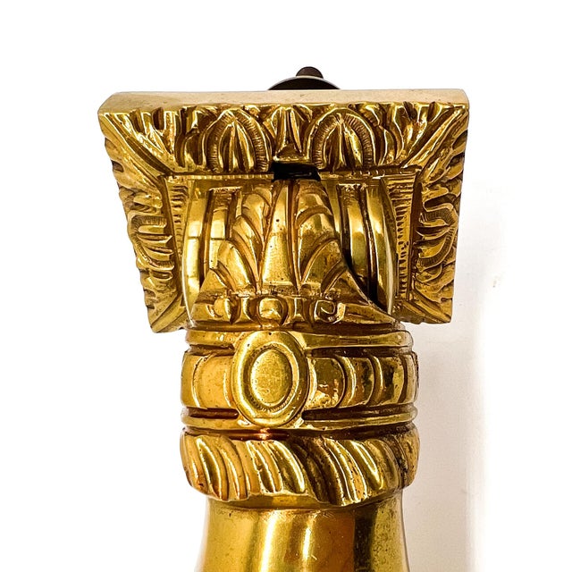 Brass Vintage Brass Hand Door Knocker – Victorian Style Clenched Hand – Georgian Revival Hardware For Sale - Image 8 of 13