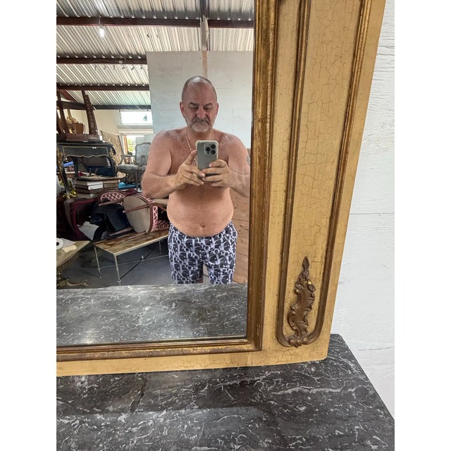 Large 19th Century French Louis XVI Trumeau Mirror For Sale - Image 10 of 13