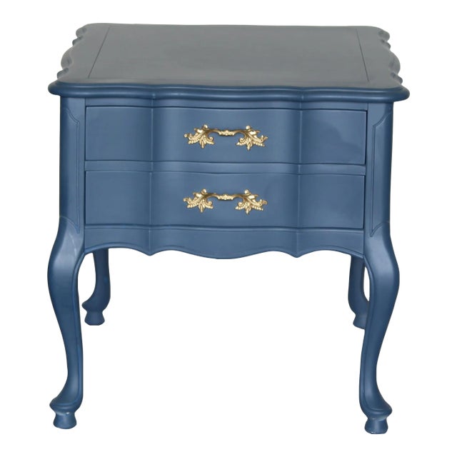 Vintage French Provincial Blue Nightstand For Sale