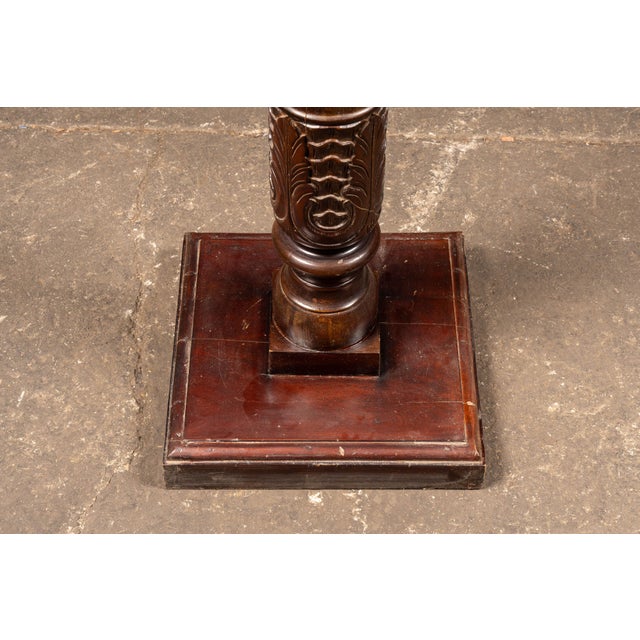 Antique Carved Mahogany Pedestal Stand For Sale - Image 4 of 6