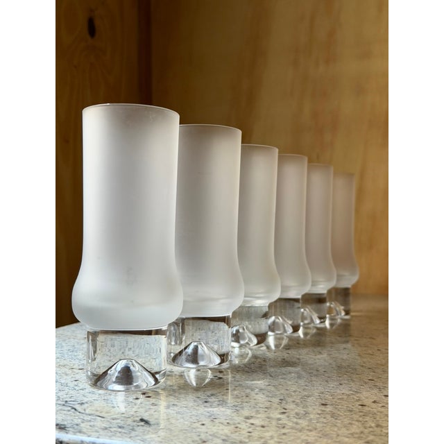 1970s Vintage Frosted Highball Glasses, 1970, Set of 6 For Sale - Image 5 of 14