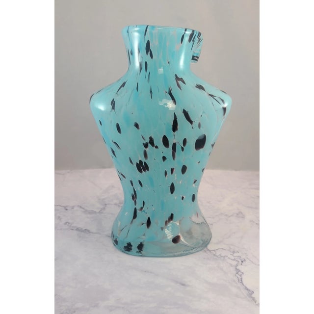 1990s Vintage MCM Murano Style Large Glass Vase Woman's Torso For Sale - Image 5 of 6