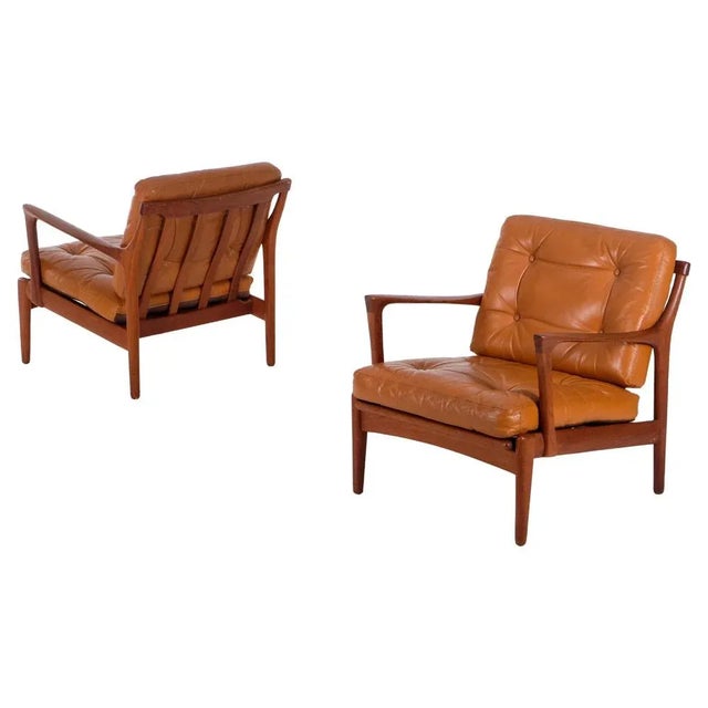 Set of Kuba Armchairs attributed to Bertil Fridhagen for Bodafors, Sweden, 1960s For Sale - Image 11 of 11