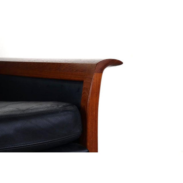 Mid-Century Modern Knud Saeter for Vatne Leather Accent Chair in Aged Leather and Teak Norway For Sale - Image 3 of 5