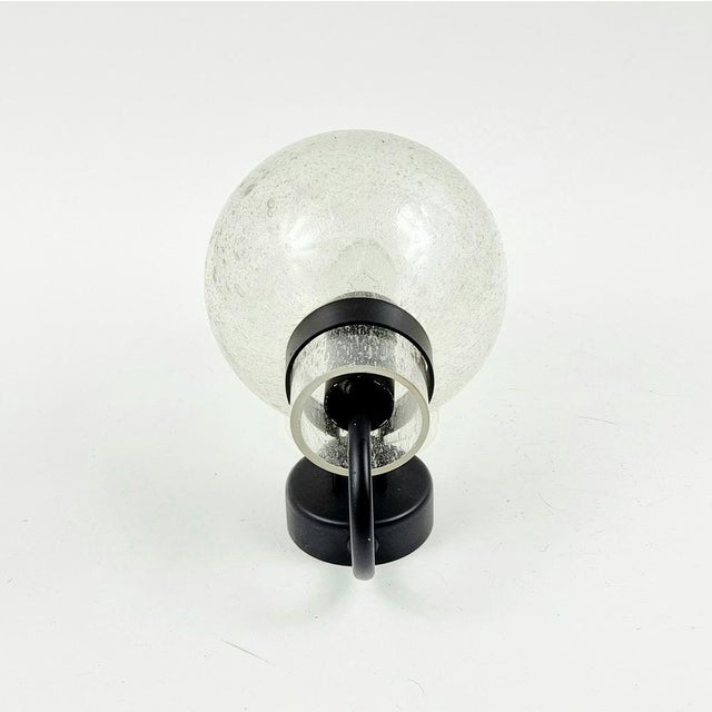 Metal Vintage Glass Wall Lights from Limburg, Germany, 1980s, Set of 3 For Sale - Image 7 of 10