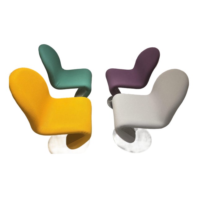 Late 20th Century Attributed Verner Panton System 123 Chairs. Set of 4 For Sale