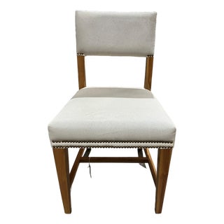Attributed Made Goods Hide and Teak Side Chair For Sale