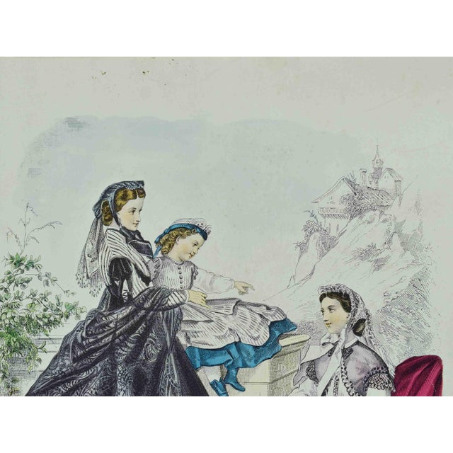 Early 20th Century Victorian Fashion Plates French Periodicals Prints - Set of 4 For Sale - Image 13 of 16