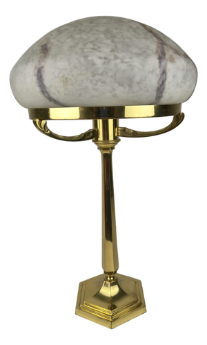 Large Postmodern Brass and Marbled Glass Table Lamp, 1960s