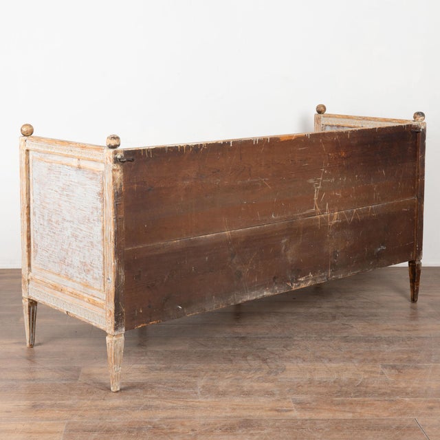 Early 19th Century Swedish Gustavian Gray Painted Bench Settee For Sale - Image 13 of 13