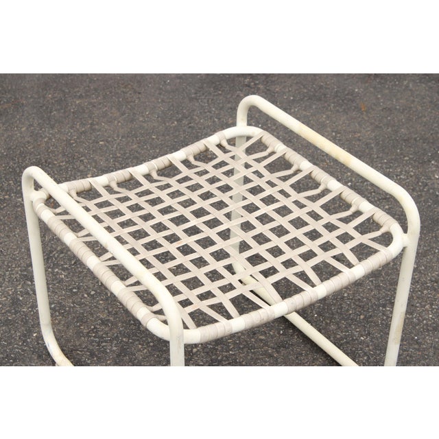 Brown Jordan Brown Jordan Vintage Pair 'Lido' Aluminum Outdoor Patio Stools or Ottomans For Sale - Image 4 of 12