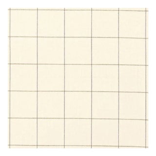 Schumacher Mellier Plaid Fabric in Ivory For Sale