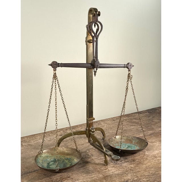Brass Antique Vandome Titford and Pawson London Brass Apothecary Balance Scale For Sale - Image 8 of 12