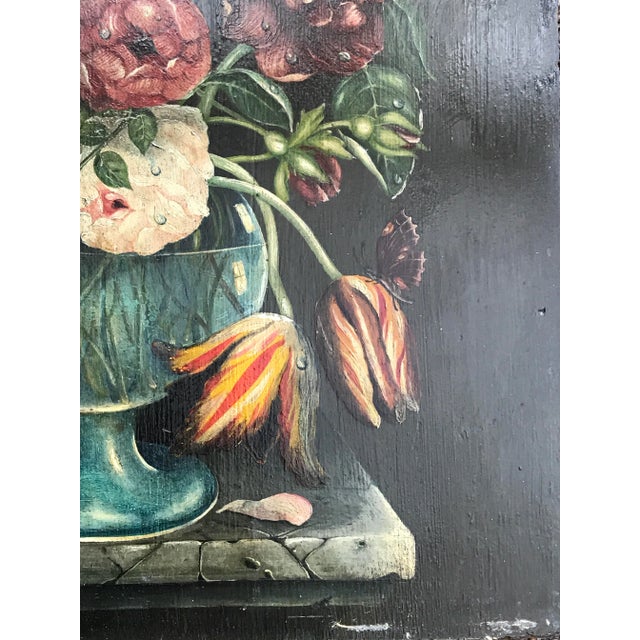 Framed Painted Floral Flowers Still Life on Board For Sale In Chicago - Image 6 of 13