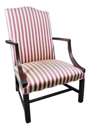 Mahogany Chippendale Style Upholstered Lolling Chair
