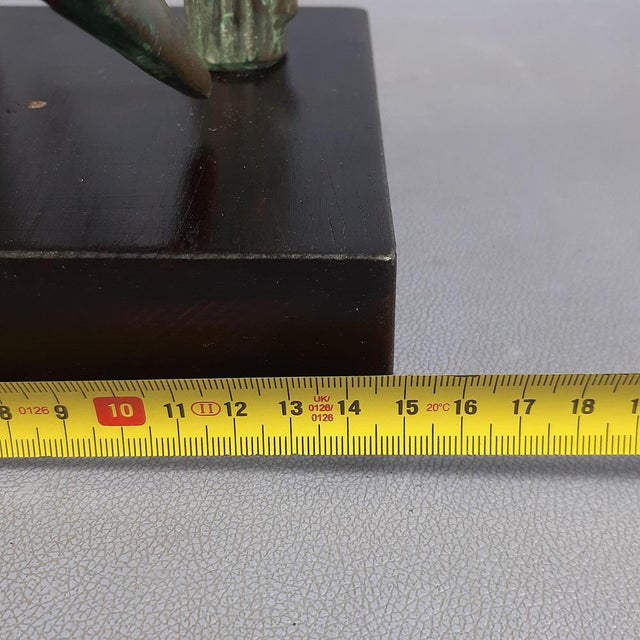 Brass Sculpture of Horse Jumping Over Wooden Base, 1980s For Sale - Image 18 of 18