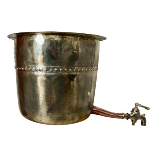 Antique French Brass and Copper Wine Still, 1880 For Sale
