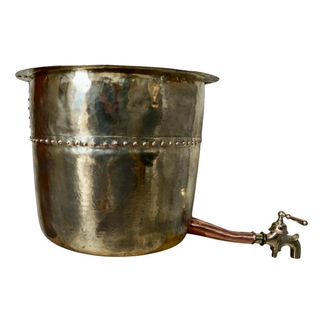 Antique French Brass and Copper Wine Still, 1880 For Sale