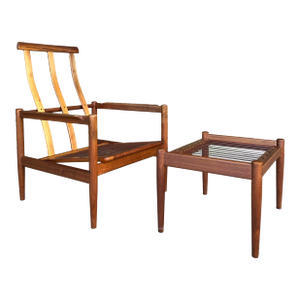 Børge Jensen & Sønner Teak Lounge Chair and Ottoman for Bernstorffsmide Møbelfabrik