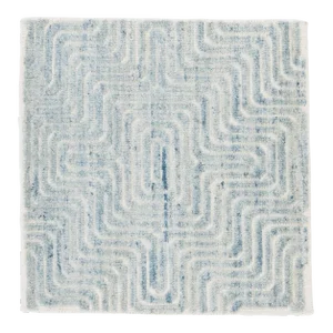 Modern Moroccan Style Handmade Blue Labyrinth Custom Wool Rug