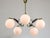 Mid-Century Modern Italian Brass and Opaline Chandelier, 1960 For Sale - Image 18 of 18