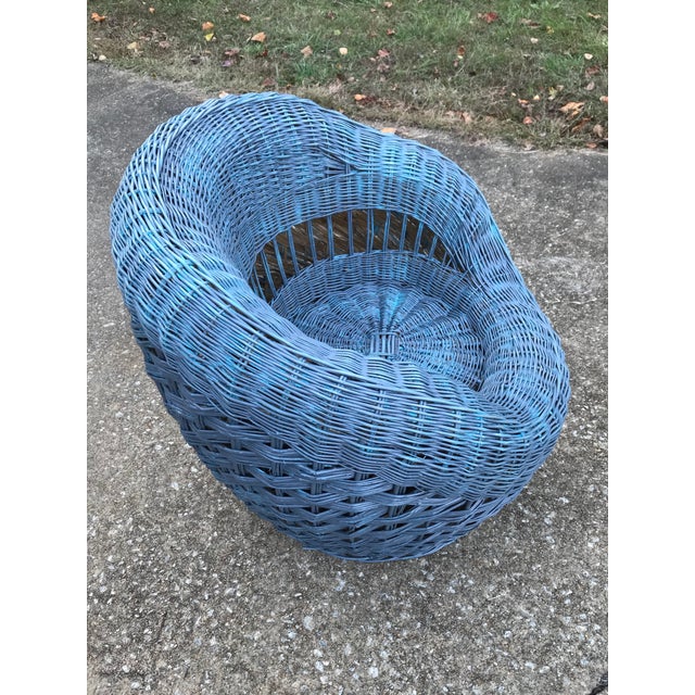 MidCentury Modern Wicker Tub Chair Chairish