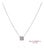 18k(750) White Gold Natural Diamond Square Shape Pendant Necklace With Chain For Sale