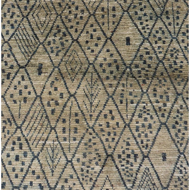 Modern Gallery Long Runner With Tribal Moroccan Design in Yellow Green & Blue 3'10 X 16 For Sale - Image 11 of 13