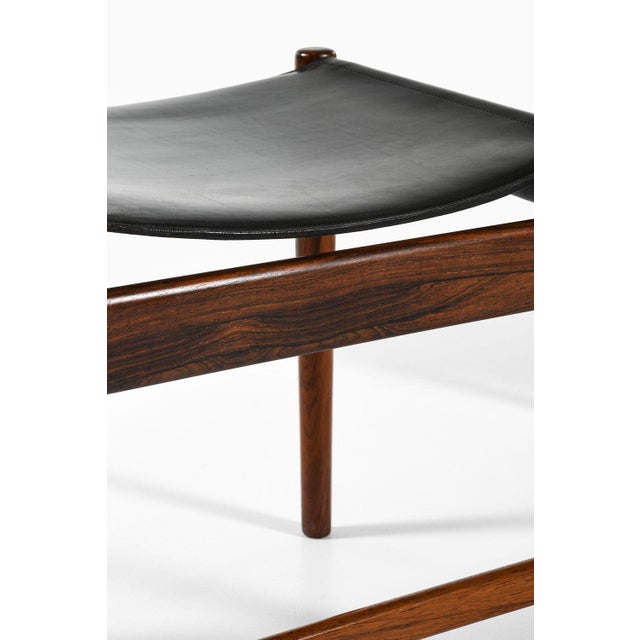 Black Kurt ØstervDining Chairs in Rosewood and Leather attributed to Kurt Østervig, Denmark, 1960s, Set of 8 For Sale - Image 8 of 13