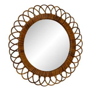 Mid 20th Century Italian Rattan Mirror