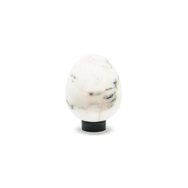 Medium Egg in Paonazzo Marble For Sale - Image 4 of 7