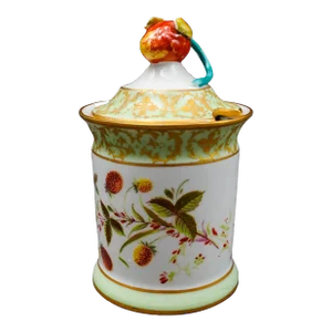 Mid 20th Century Sevres Modele Et Decoration Exclusive a La Main French Porcelain Jam Jar