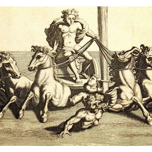 Antique engraving titled "Apollon Sortant Des Eaux" over 250 years old by Simon Henri Thomassin, circa 1720. Signed lower...