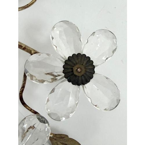Filigree Flush Mount with Crystal Flowers from Maison Baguès, France, 1920s For Sale - Image 10 of 18
