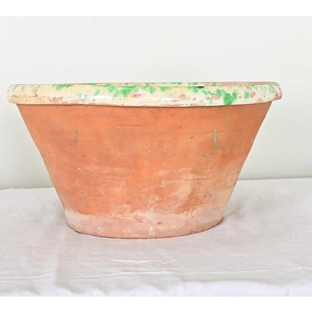 Italian 19th Century Green Splatter Glazed Terracotta Passata Bowl For Sale - Image 4 of 7