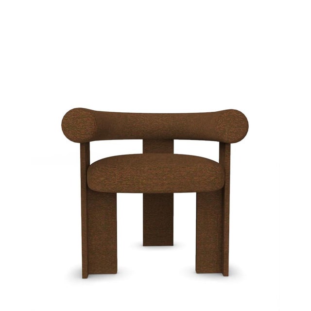 Wood Collector Modern Cassette Chair in Chocolate Fabric by Alter Ego For Sale - Image 7 of 7