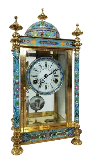 Vintage Asian Cloisonne Clock