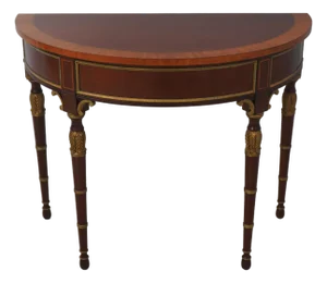 Kindel Louis XVI Style Mahogany Demilune Console Table