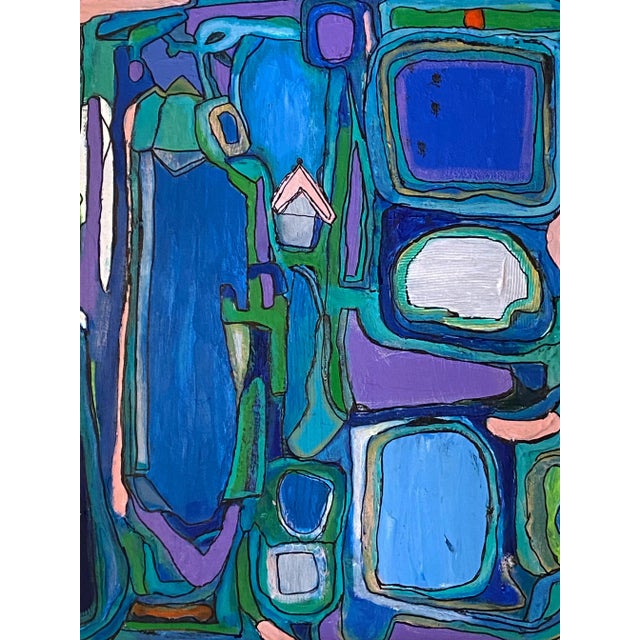 “Le Marche” Abstract Acrylic on Canvas Signed Yjr For Sale - Image 4 of 7